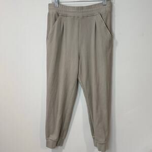 VARLEY Chaucer Corduroy Ribbed High Rise Jogger SweatPant Taupe Grey Large